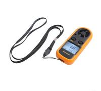 Anemómetro digital medidor de velocidad del viento con indicador de temperatura, rango de 0-30 m/s, pantalla LCD retroiluminada, modos máx./medio/corriente, índice de enfriamiento del viento para vela