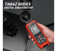 Anemómetro digital portátil TA642B, medidor de velocidad del viento, retroiluminación LCD, almacenamiento