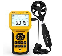 Anemometro Digital Profesional, Kethvoz Medidor Velocidad Viento Portatil con Thermometer Mide Flujo Viento CFM/CMM Wind Speed Meter para HVAC Aire Acondicionado, Barco KE-846A