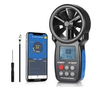 Anemometro Portatil Bluetooth Medidor de Viento AI-100APP, AIOMEST Bluetooth Anemómetro Mano Wind Meter con APP Registro de Datos, Mide 30m/s Flujo de Aire, Temperatura Viento para HVAC, Drones, Riego
