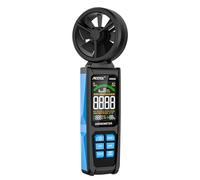 Anemómetro portátil de alta precisión con ventilador de 8 aspas de doble rodamiento - Medidor de flujo de aire digital con pantalla LCD a color retroiluminada para velocidad del