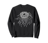 Anémona de Mar Vida Oceánica Line Art Dibujo Sudadera