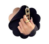 Aneneiceera Anillo de estilo vintage de oro, anillo de dedo creativo, anillo de reloj punk, anillo pequeño ajustable, joyería para mujeres y niñas, Metal