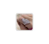 Aneneiceera Anillos de escudo de cristal vintage, anillos de armadura de circonita cúbica dorada, anillo completo de circonita cúbica, anillo de nudillos, anillo punk ajustable, joyería gruesa para