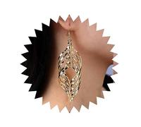 Aneneiceera Pendientes de aro punk exagerados en espiral, aretes colgantes de hoja de remolino, aretes geométricos de ondas de remolino, aretes de borla de hoja abstracta, joyería para mujeres y niñas