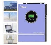 Anern 3000W Inversor Solar Híbrido 24V DC a 230V AC Sin Red Controlador Solar MPPT de 80A Integrado, Tensión de Entrada PV Máx.400V, Sinusoidales Inversor Híbrido Funciona con Batería De 24V