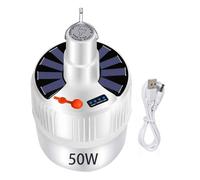 Anern 5000K Luz Solar Lampara Camping Bombilla 50W LED24 Lampara Solar Recargable 4 Modos de Iluminación Luz Bombillas Interior y Exterior para Iluminación Hogar,Eventos Emergencia