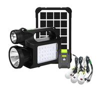 Anern Generador solar portátil con batería de iones de litio de 4500 mAh, paneles solares, 3 bombillas LED y luz de panel de faros, cable tipo C para camping, pesca, respaldo de emergencia