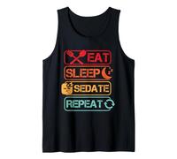 Anestesiólogo Eat Sleep Sedate Anestesia Camiseta sin Mangas