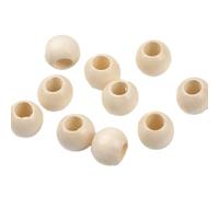 Anevous 30 perlas de madera grandes, 20 mm, redondas, con agujero, bolas de madera natural para enhebrar, cuentas espaciadoras sueltas para manualidades, joyas, pulseras, macramé, collares, color