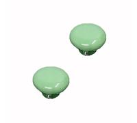 Anevous 6 tiradores de cerámica de colores para muebles, pomos redondos para cajones y armarios de cocina, estilo europeo moderno, coloridos, resistentes, fáciles de montar, 38 x 28 mm, color verde