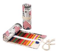 Anevous Etui chen,Mäppchen aus Canvas,Farbstift-Organizer,Verpackungshalter,Wrap Kasten,Bleistifthalter,kurze Pinseltasche,Pencil Case für Künstler,Malen,Büro,Schule, F, 12 Löcher