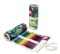 Anevous Etui chen,Mäppchen aus Canvas,Farbstift-Organizer,Verpackungshalter,Wrap Kasten,Bleistifthalter,kurze Pinseltasche,Pencil Case für Künstler,Malen,Büro,Schule, K, 36 Löcher