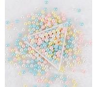 Anevous Perlas sintéticas, perlas sueltas sin agujeros, juego de perlas redondas pequeñas para cadenas, vacaciones, pulseras, manualidades, pulseras, collares, joyas, pendientes, 20 g, sin orificios