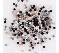 Anevous Perlas sintéticas, perlas sueltas sin agujeros, juego de perlas redondas pequeñas para cadenas, vacaciones, pulseras, manualidades, pulseras, collares, joyas, pendientes, 20 g, sin orificios
