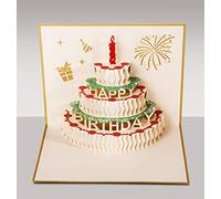 ANEWISH 3D Pop-up Pastel de Cumpleaños Tarjeta de cumpleaños,Tarjeta de Aniversario con Sobre para su Familia,Amantes,Amigos o colegas