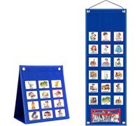 Anexo visual de 1 set para niños Planificador de comportamiento semanal Tablero para niños Anheleso visual para con 96 tarjetas colgantes Gráfico de rutina de aprendizaje plegable para planific