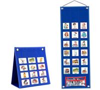 Anexo Visual de 1Set para niños Planificador de Comportamiento semanal Tablero para niños con 96 Tarjetas Colgando una Tabla de Rutina de Aprendizaje Plegable para planificador de hogares, Estilo 1