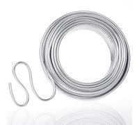 Anezus - Alambre de aluminio, calibre 9, calibre 12, calibre 18, alambre de metal flexible, alambre de aluminio para hacer coronas y cuentas florales (plata, 3 mm de grosor)