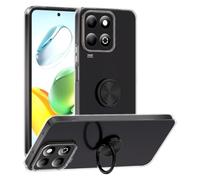 ANFAIRLACE Funda Compatible con Honor 200 Smart 5G / Honor X7c, Anillo 360 Magnético Soporte Carcasa Transparente Clear Silicona Cover Case, Negro