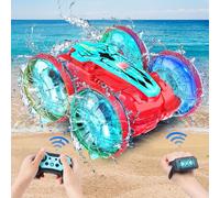 Anfibio Poiale 360° Coche Teledirigido Niños 8+ Años, 2.4Ghz 4WD Coche Acrobático Teledirigido, Coches Teledirigidos para Niños de Juguete Off-Road, Impermeable Recargable