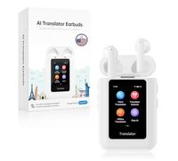 ANFIER A8 traductor auriculares, traductor en tiempo real de IA sin conexión con ChatGPT, sin aplicación independiente, traductor de voz sin Internet para 16 idiomas, traducción en línea para 144
