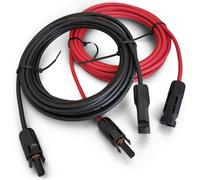 ANFIL® Cable Solar Premium 6mm² con Conector Macho y Hembra - Flexible, Fotovoltaico, Resistente a los Rayos UV, para Paneles Solares, Inversores y Controladores de Carga (3m rojo + 3m negro)