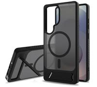 Anfire Funda magnética para Samsung Galaxy S25 Ultra con soporte ajustable, [Compatible con Magsafe] Matt Slim Handyhülle,Militar Standard Stoßfest Translucide für Samsung S25 Ultra Hülle,Schwarz