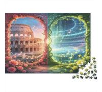 Anfiteatro Romano Antiguo Puzzle de 1000 Piezas Papel para Adultos Escena de Jardín Fantasía Relajante Decoración Hogar Regalo 70x50cm/1000pcs