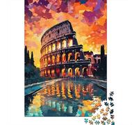 Anfiteatro Romano Antiguo Puzzle de 1000 Piezas Papel para Adultos Paisaje Atardecer Colorido Juego de Puzzle 1000 Piezas Relajante Familia 38x26cm/1000pcs