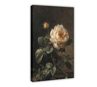 ANFOTCM Póster digital de pintura al óleo con rosas de bodegón, vintage, antiguo, único, digital, decoración de dormitorio, paisaje deportivo, oficina, habitación, regalo, 40 x 60 cm