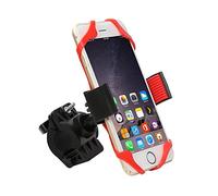 ANFTOP Soporte movil Bicicleta Silicona Universal montaña Manillar Bici Soporte Titular teléfono Celular con Rotación 360 Pare Smartphone Phone 5 6 5s 7 8 s8 Android GPS etc Rojo