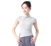 Angcoco Camiseta Cheongsam con Cuello Chino Chino con Cuello mandarín para Mujer