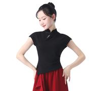 Angcoco Camiseta Cheongsam con Cuello Chino Chino con Cuello mandarín para Mujer