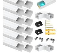 Angdarun Perfil LED amplio, canal de aluminio pack de 12 con accesorios de montaje completos para una iluminación de tira LED de hasta 16 mm, perfectamente adaptado al LightStrip Plus