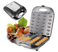 ANGDI 24 Máquina for Hacer Galletas de Nuez, 1400 W Máquina eléctrica for Hacer Pasteles de Nuez con Revestimiento Antiadherente y luz indicadora, Compatible con calefacción de Doble Cara, máquina