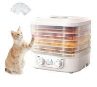ANGDI Liofilizador de 5 bandejas, liofilizador Digital doméstico con Temporizador, liofilizador de Carne con Temperatura Ajustable y 5 Bolsas Selladas, deshidratador de Alimentos(White)