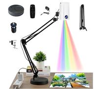 ANGDI Proyector de dibujo, Proyector artístico para trazar, dibujar y pintar, Herramienta portátil inteligente de trazado con control remoto y soporte, Conectividad Wi-Fi y USB(White,0.6m)