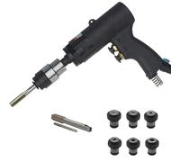 ANGDI Roscadora neumática de Mano, roscadora Curva, 6 Mandriles (M3-M12), punzón roscador neumático de 850 PRM, Entrada de Aire: 1/4, Adecuada para Acero, Aluminio, Cobre, Hierro