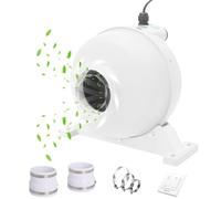 ANGDI Ventilador en línea para mitigación de radón, Extractor en línea Ajustable de 2 velocidades, Ventilador eléctrico sin ductos, Impermeable, Equipo de ventilación(100mm/4in)
