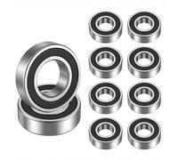 ANGEEK 6004-2RS rodamientos de bolas sellados, paquete de 10, 20x42x12 mm | Acero para rodamientos, prelubricados, juntas de goma en ambos lados