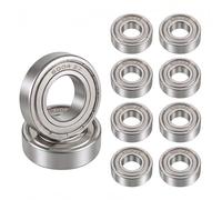 ANGEEK 6004-ZZ rodamientos de bolas blindados, paquete de 10, 20x42x12 mm | Acero para rodamientos, prelubricados, dos blindajes metálicos