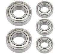 ANGEEK 6004-ZZ rodamientos de bolas blindados, paquete de 5, 20x42x12 mm | Acero para rodamientos, prelubricados, dos blindajes metálicos