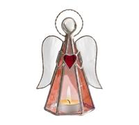 Angel Candle Holder, Acrylic Glass Centerpiece, 5.9x3.9 Inches Table Suncatcher with Elegant Angel Design, Light Reflecting Decorative Ornament, Crystal Effect Style, Bedroom Display Decor for Shelf