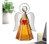 Angel Candle Holder, Acrylic Glass Centerpiece, 5.9x3.9 Inches Table Suncatcher with Elegant Angel Design, Light Reflecting Decorative Ornament, Crystal Effect Style, Bedroom Display Decor for Shelf