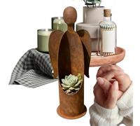 Angel Candle Holder - Christmas Table Decor for Home | Iron with Rustic Finish, Holiday Festival Ornament, Indoor Mantle Accent, Fireplace Party Decoration, Seasonal Centerpiece