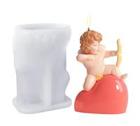 Angel Candle Mold - Silicona Candle Mold | Resin Mold | Non Stick Heart Angel Mold | Silicone Home Parties Decorations Resin Mould | Festival Candle Making Mold Crafts For Easter, & Birthday