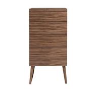 Ángel Cerdá - Chifonier en Madera de Nogal Natural - Cómoda Estrecha y Alta con Cuatro Cajones y Cierre Retardado - Sinfonier Moderno y Funcional - Mueble de Almacenaje Amplio - 59 x 45 x 120 cm