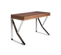 Ángel Cerdá - Mesa Escritorio de Madera Nogal y Acero - Escritorio Oficina Moderno con Cajones Soft-Closing - Escritorio Trabajo Minimalista en Nogal Natural - Resistente y Versátil - 120 x 61 x 76 cm