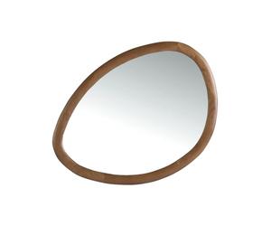 Ángel Cerdá - Espejo Pared Irregular con Marco de Madera Nogal | Espejo Moderno Grande para Salón, Dormitorio o Entrada | para Decoración Interior, Elegante | 95 x 75 cm